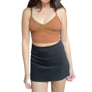 Orange lace trim crop top urban outfitters